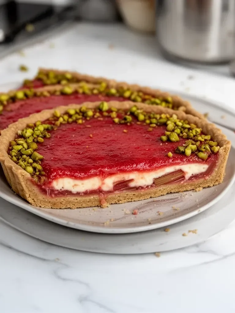Tarte à la crème de rhubarbe