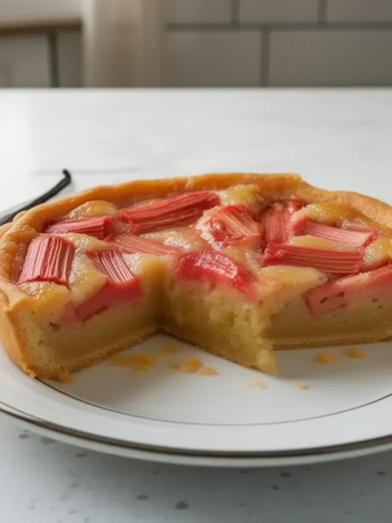 Tarte à la frangipane, rhubarbe et vanille