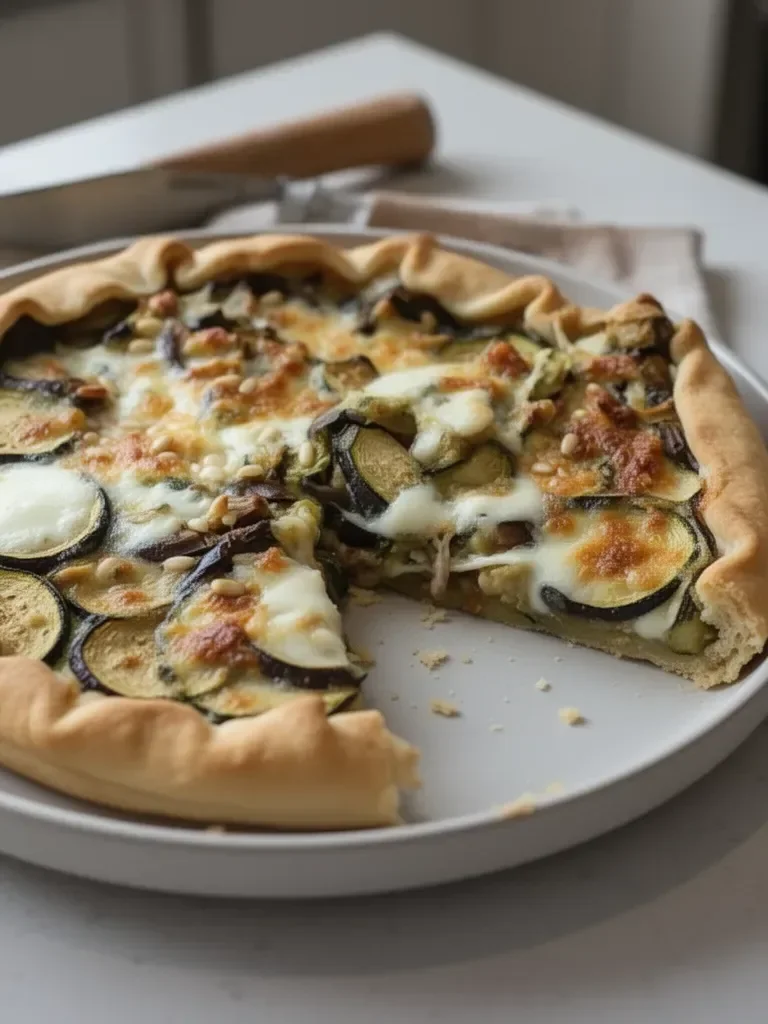 Tarte fondante aubergines, courgettes & mozzarella