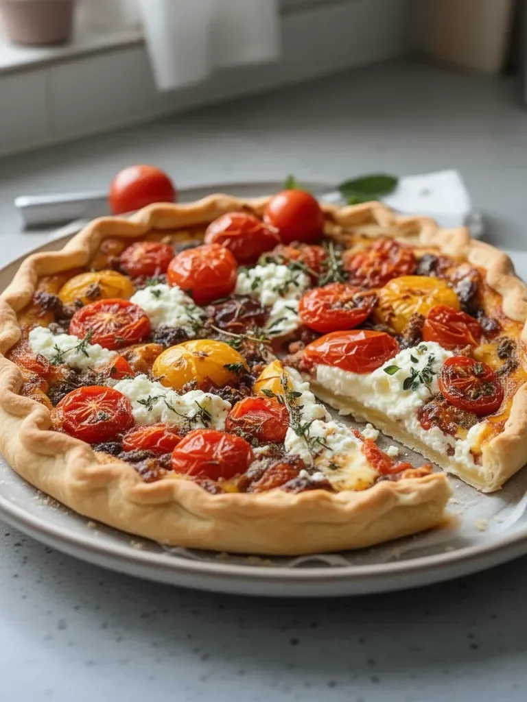 Tarte rustique aux tomates et ricotta