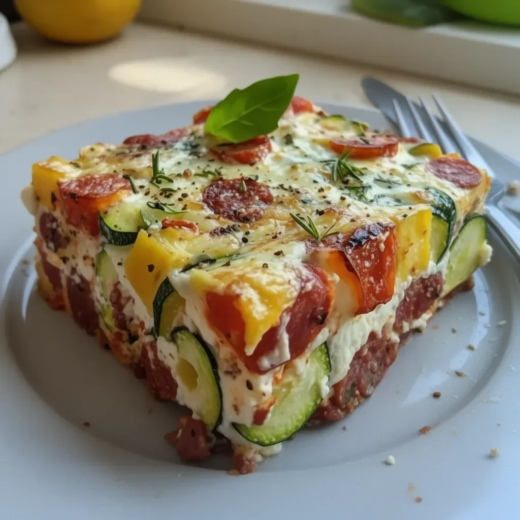 Terrine de Courgettes, Chorizo et Feta - une entrée savoureuse et colorée