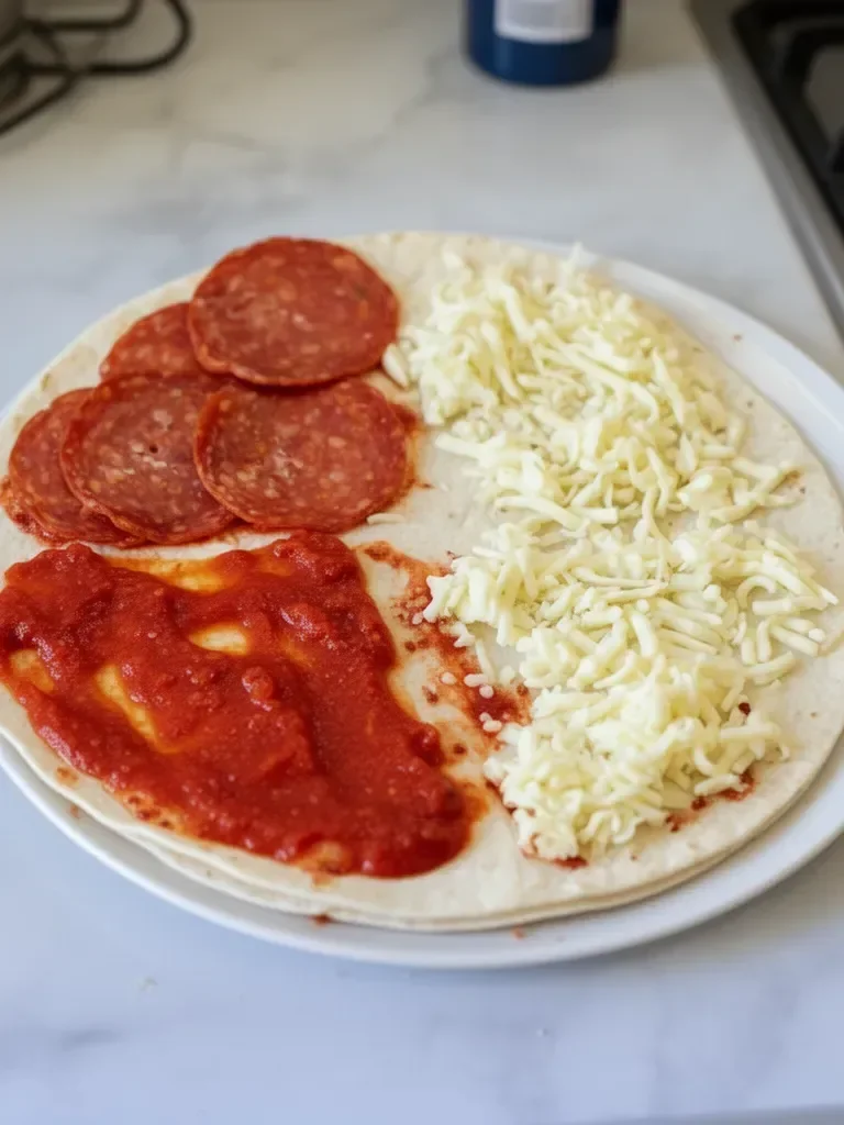 Wrap de tortilla pizza facile